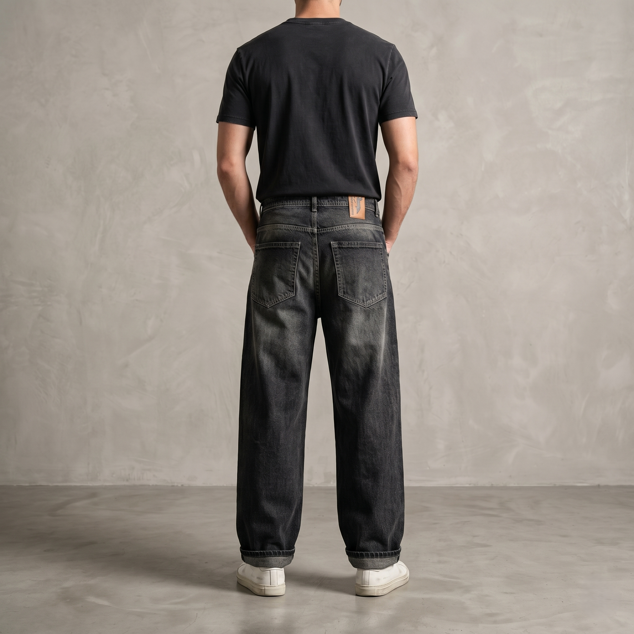 Black Streetflow Wide-Leg Denim