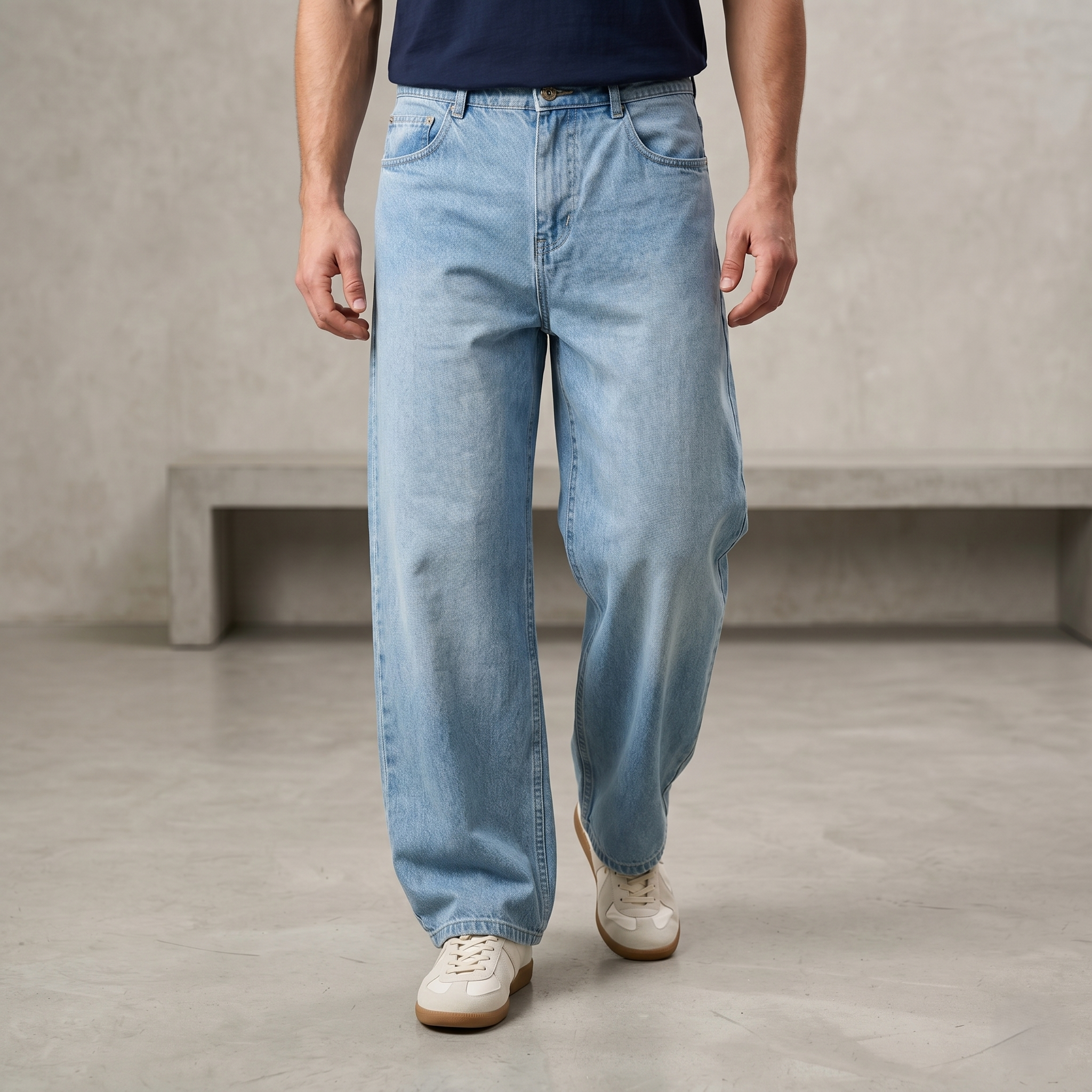Blue Light Wash Oversized Denim