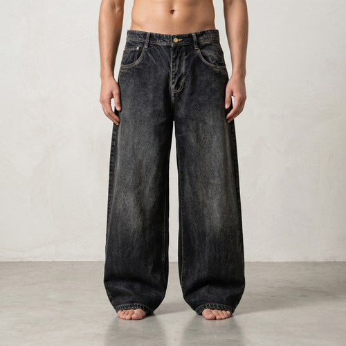 Black Streetflow Wide-Leg Denim