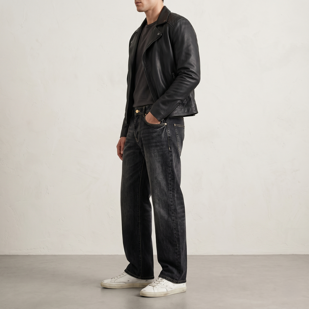 Black Streetflow Wide-Leg Denim