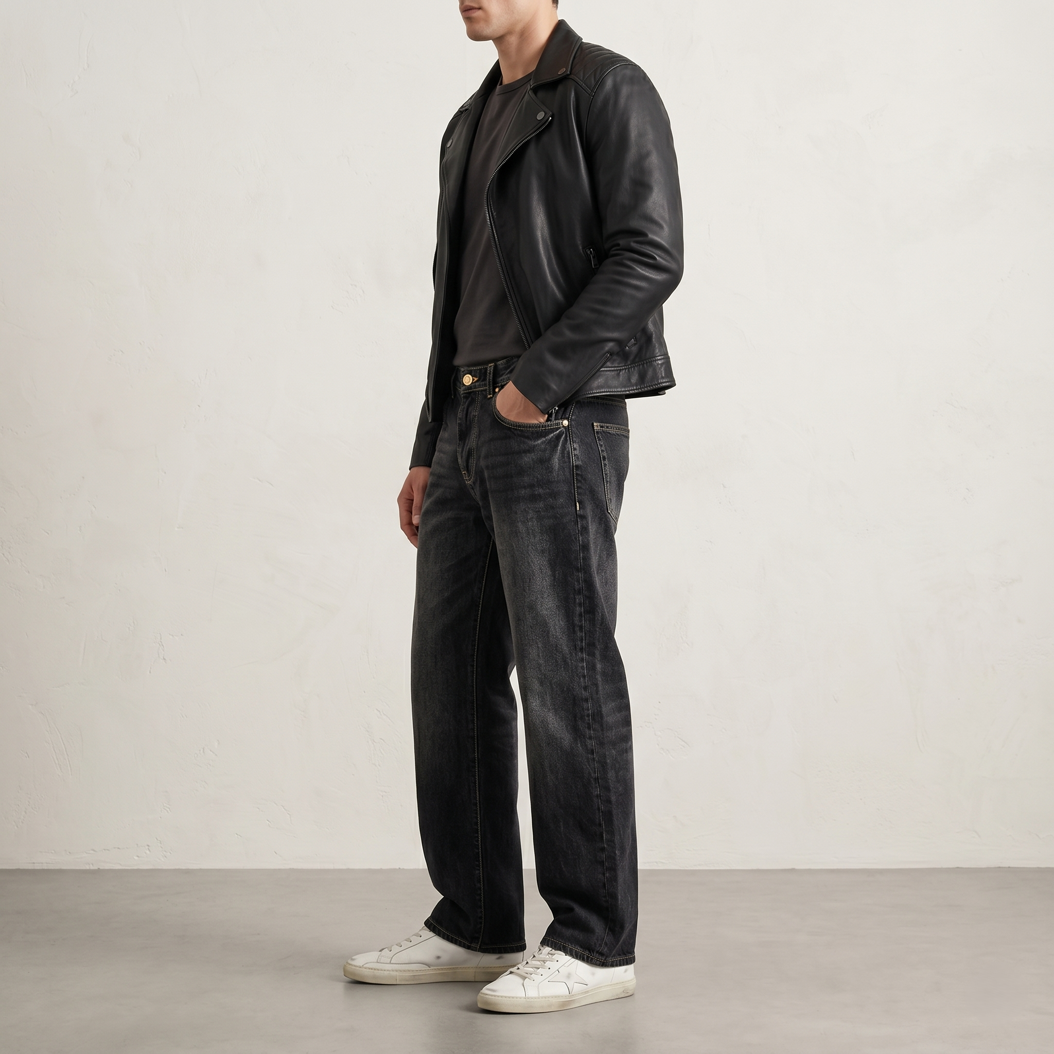 Black Streetflow Wide-Leg Denim
