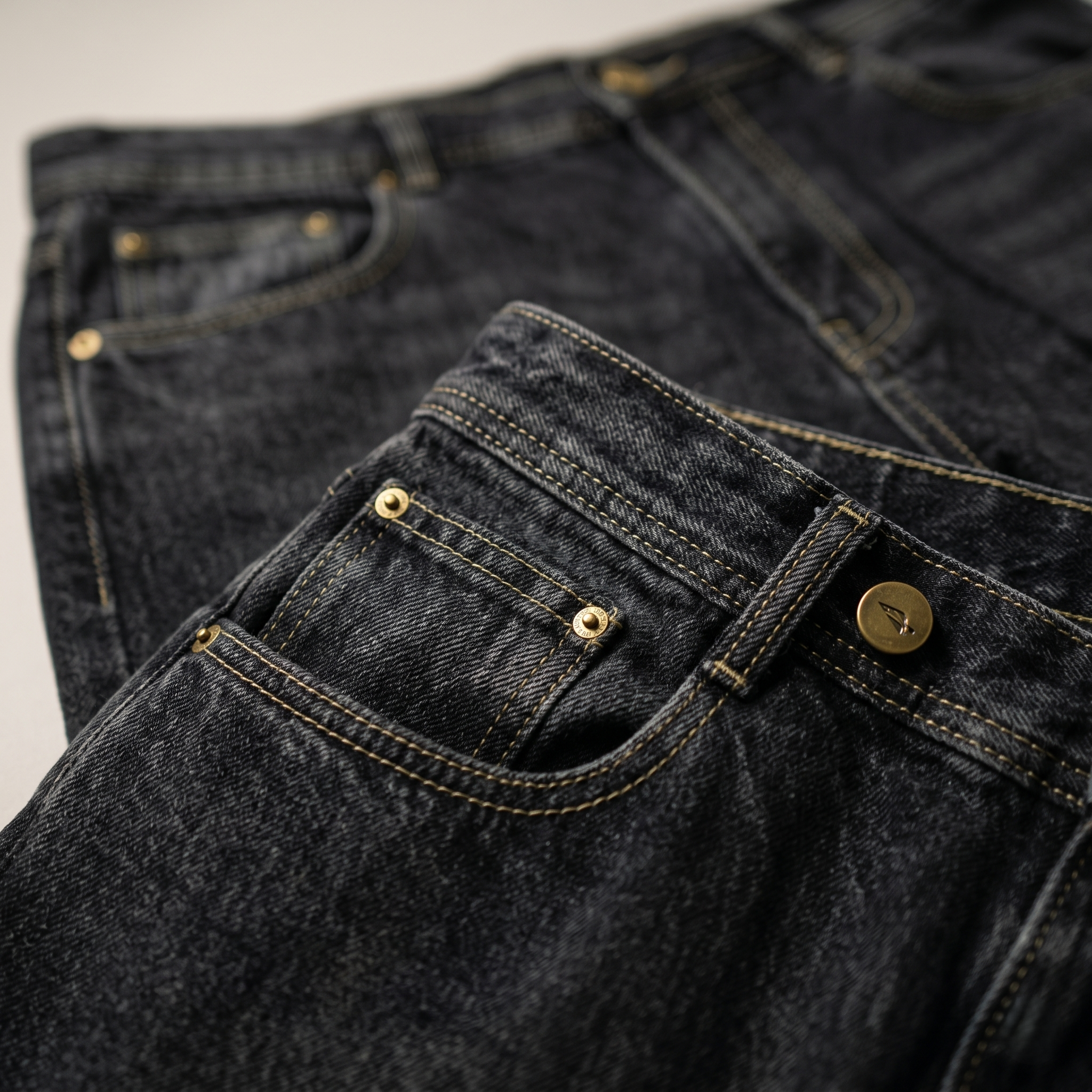 Black Streetflow Wide-Leg Denim