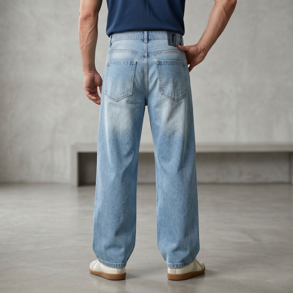 Blue Light Wash Oversized Denim
